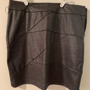 Silver metallic mini skirt juniors size L